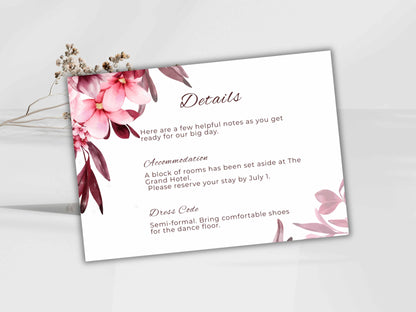 Wedding Invitation Bundle, RSVP, Thank You Card, Table Card, Menu Card, Reception Card, Details Card. WI236