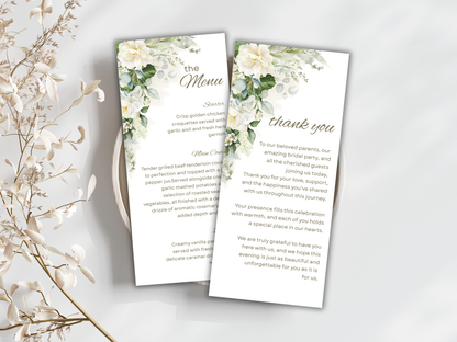 Wedding Thank you Card, Menu Card, Table Card. WI309