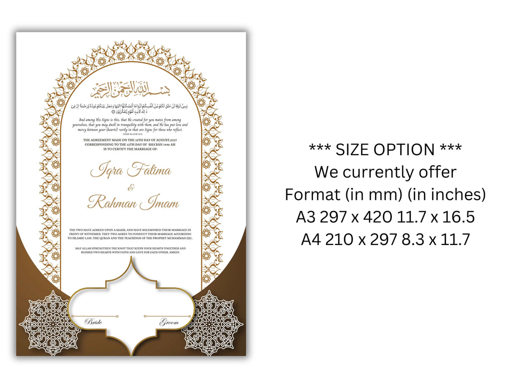 Nikkah Certificate Digital Download Personalised, A4, A3, Template, Editable, Purple Nikkah Nama, Nikkah Contract, Muslim Contract. NN288