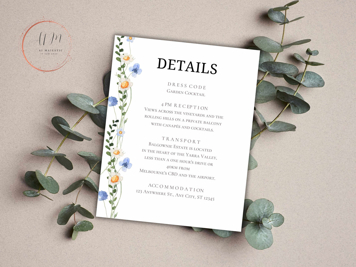 Wildflower Wedding Invitation Template, Printable Wedding Invitation, Wedding Invitation, Edit with TEMPLETT, Digital Download. 29