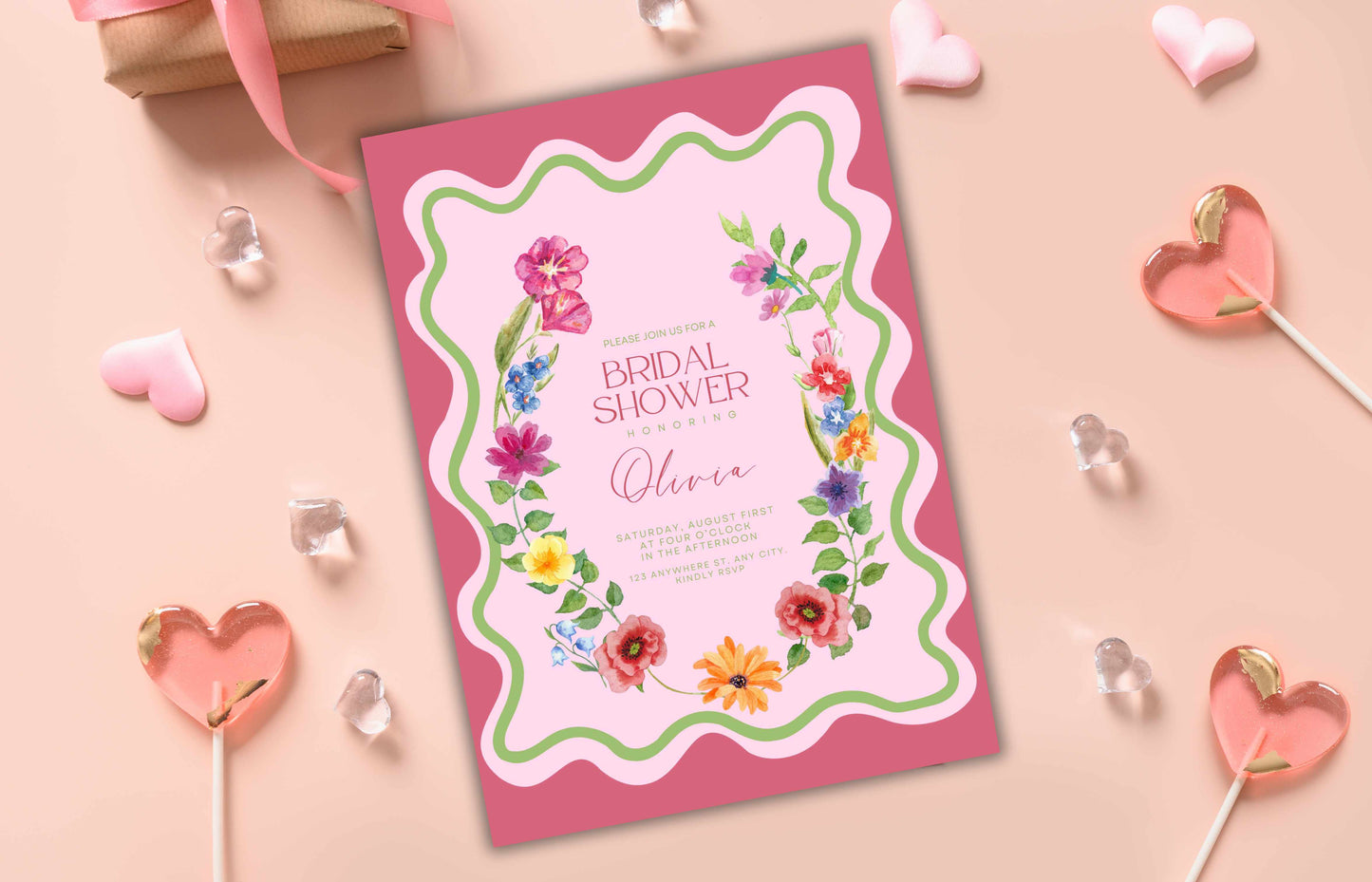 Floral Bridal Shower Invitation | Customizable Invitation Template | Wildflower Bridal Shower | Whimsical Bridal Shower | WSB40