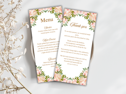 Wedding Thank you Card, Menu Card, Table Card. WI300