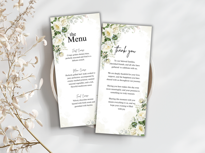 Wedding Thank you Card, Menu Card, Table Card. WI361
