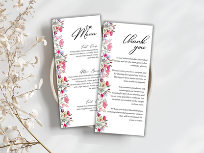 Wedding Thank you Card, Menu Card, Table Card. WI376