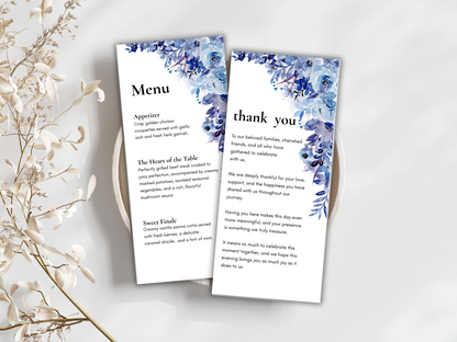 Wedding Thank you Card, Menu Card, Table Card. WI321