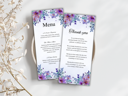 Wedding Thank you Card, Menu Card, Table Card. WI344
