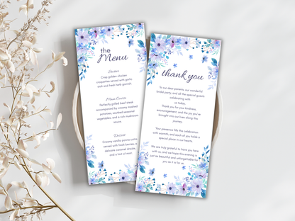 Wedding Thank you Card, Menu Card, Table Card. WI315