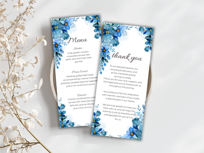 Wedding Thank you Card, Menu Card, Table Card. WI311