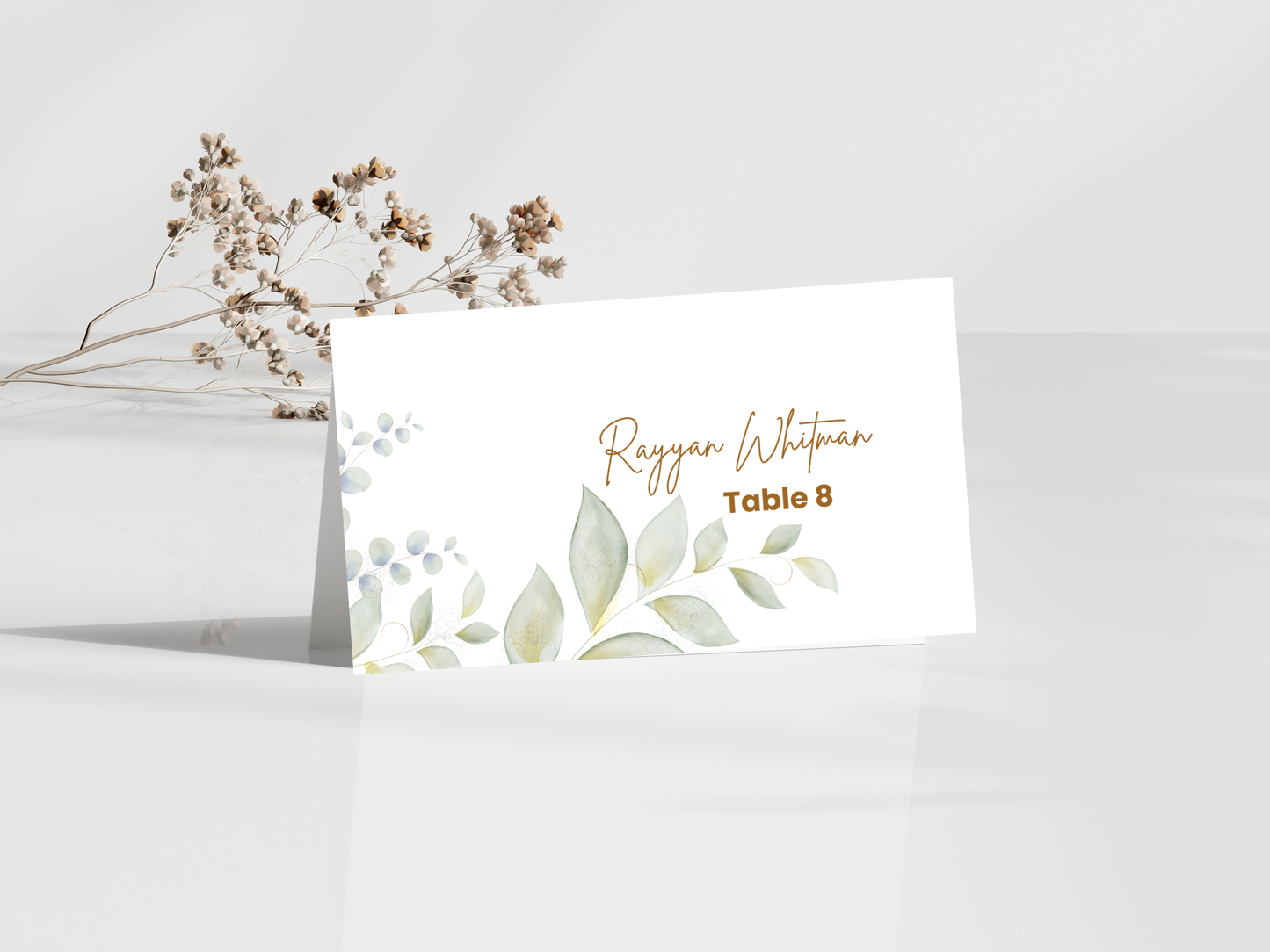 Wedding Menu & Thank You Template | Editable Canva Place Card. WI207