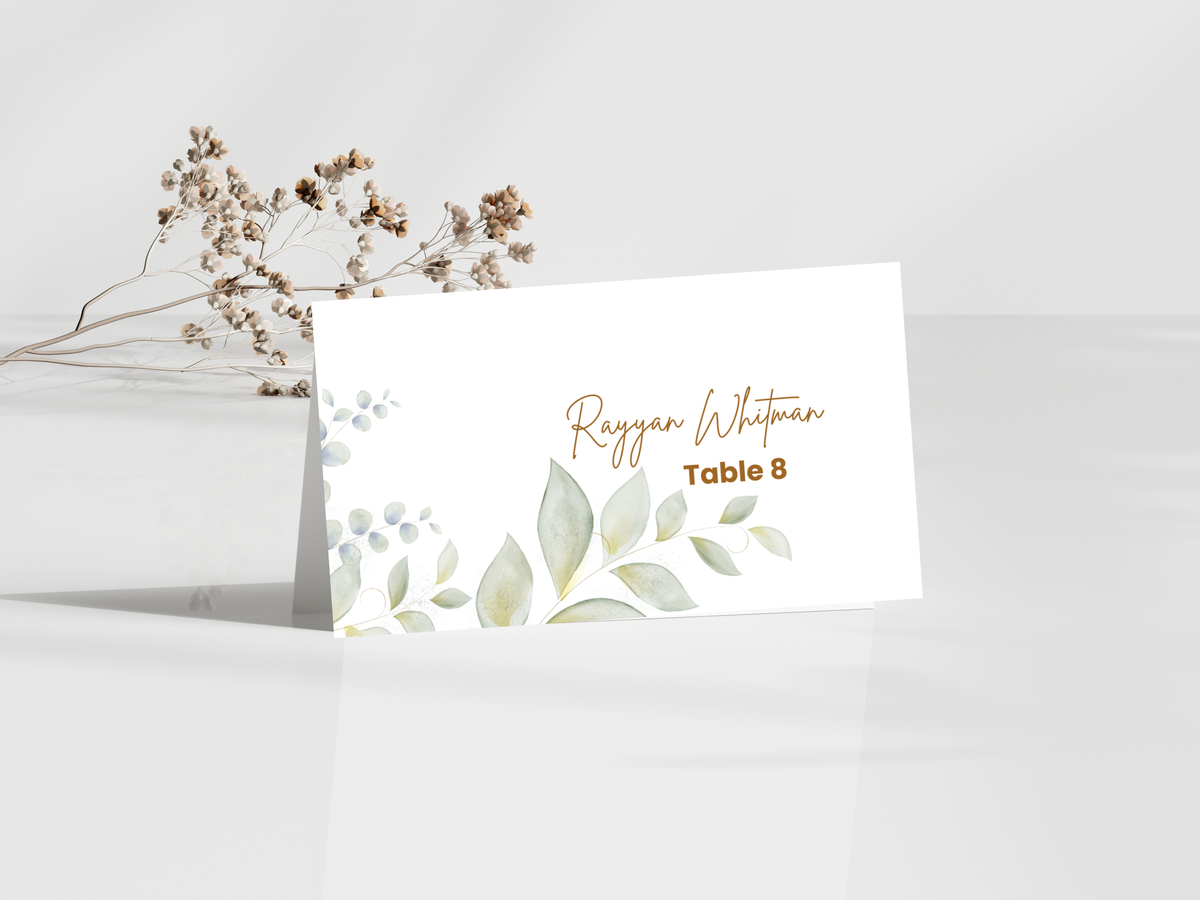 Wedding Menu & Thank You Template | Editable Canva Place Card. WI207