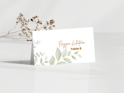 Wedding Menu & Thank You Template | Editable Canva Place Card. WI207