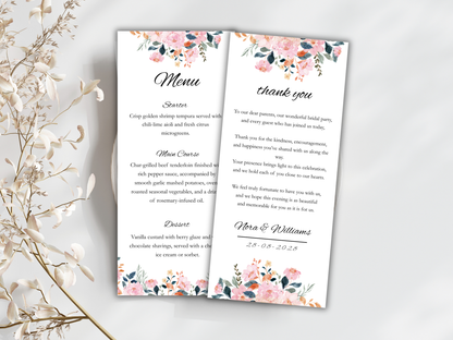 Wedding Thank you Card, Menu Card, Table Card. WI293