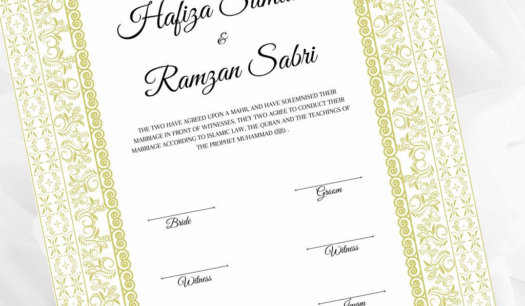 Nikkah Certificate Digital Download Personalised, A4, A3, Template, Instat Download. NN109