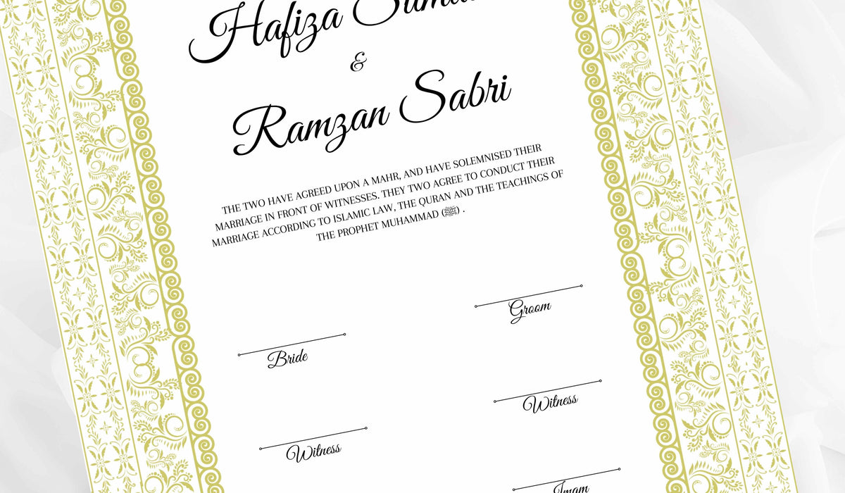 Nikkah Certificate Digital Download Personalised, A4, A3, Template, Instat Download. NN109
