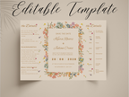 Editable Wedding Invitation Template | Wildflower Gatefold Design | Boho Rustic Canva Invite | Printable Wedding Program. WI185