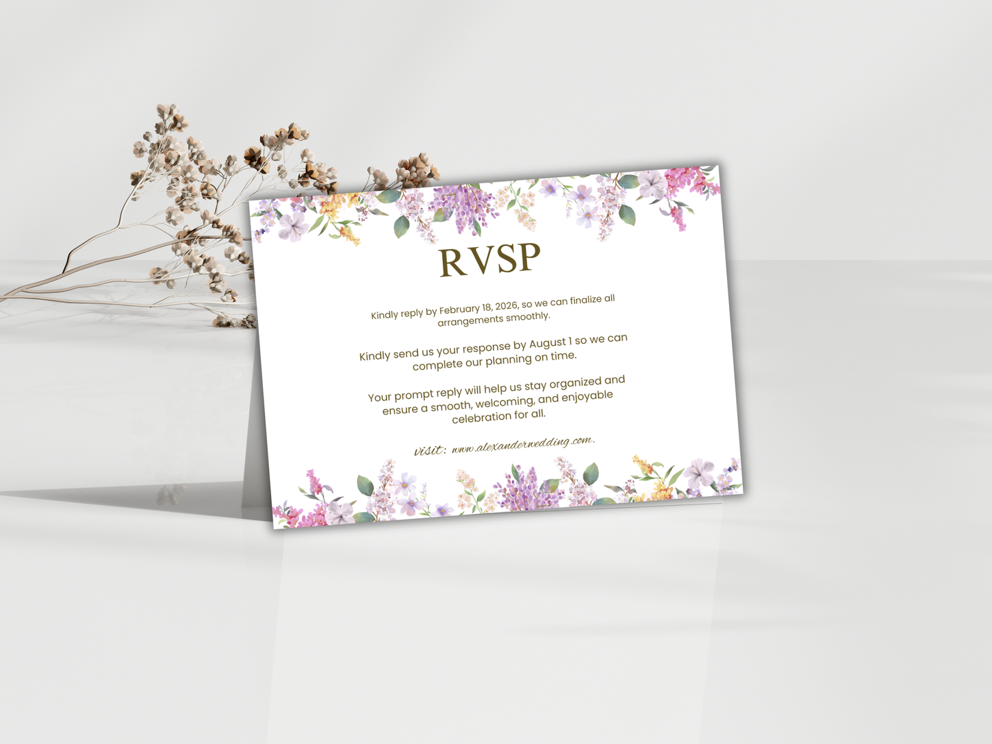 Wedding Invitation Set, RSVP, Wedding Invitation, Details, Editable, Template, WI257