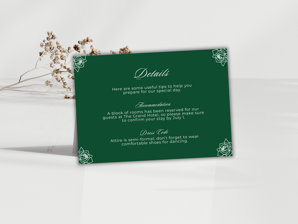 Wedding Invitation Set, RSVP, Wedding Invitation, Details, Editable, Template, WI253