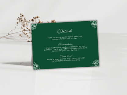 Wedding Invitation Set, RSVP, Wedding Invitation, Details, Editable, Template, WI253