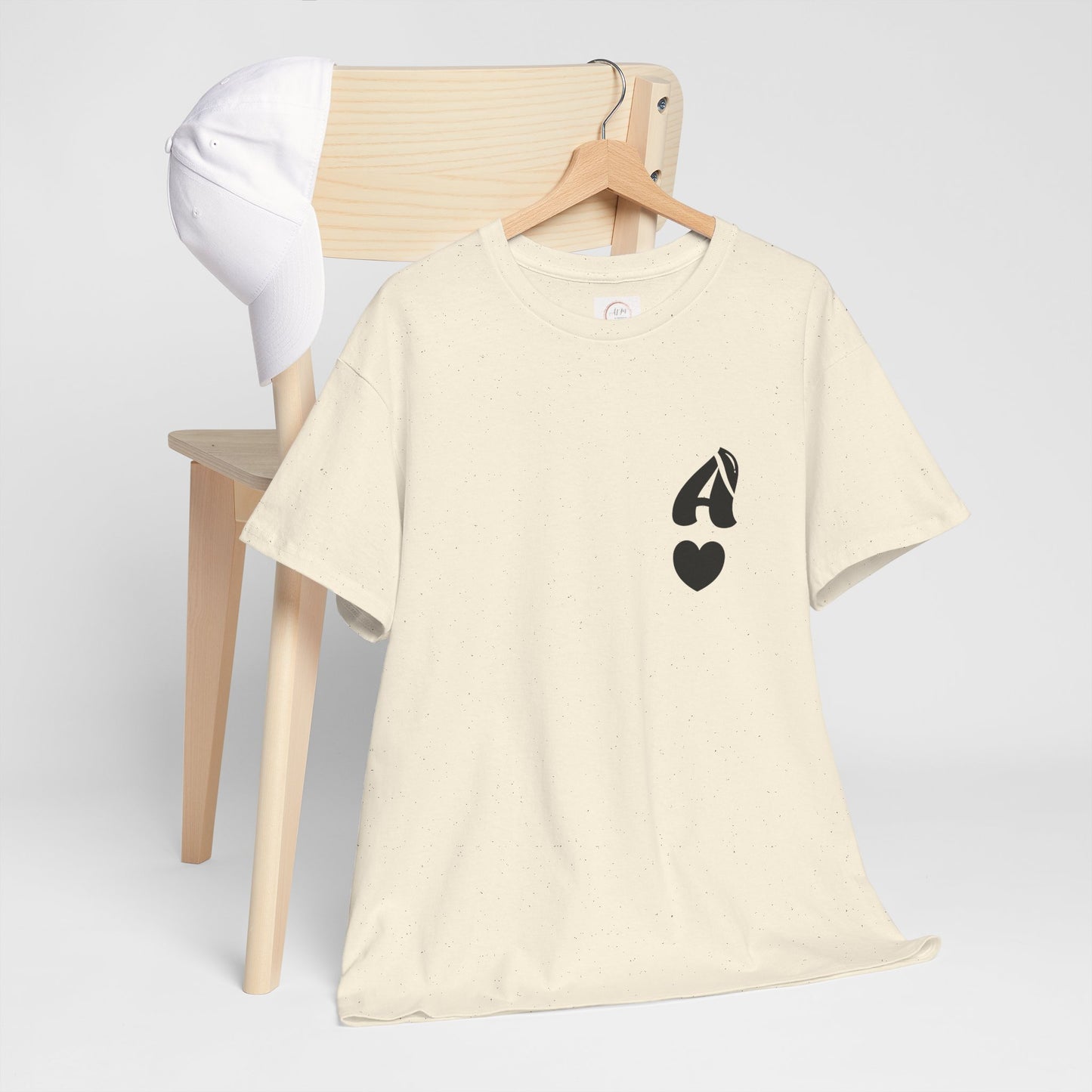 Initial Heart Tee — Minimalist 'A' Monogram T-Shirt