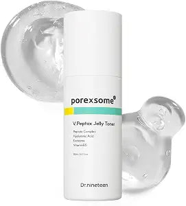 Dr.nineteen PoreXsome V.Peptox Jelly Tonerㅣ13 Peptides 25,000ppm + 10 Hyaluronic Acid(HA) + ExosomeㅣEssence Toner for Pore Tightening & CoolingㅣK-Skincare (5.07 fl.oz.)