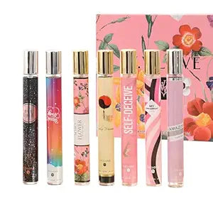 Eau de Parfum Spray for Women, Portable Mini Perfume Gift Set with Multiple Fragrances - Floral, Sweet, Fruit, Milk, Wood, Vanilla & Musk (7x1.2 Fl.Oz.)
