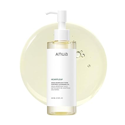 Anua Heartleaf Pore Control Cleansing Oil, Pore Cleanser, Sebum Care, Gentle Melting Oil Cleanser for Face, Safe For All Skin Type, Daily Hydrating Makeup Remover, Korean Skin Care (6.76fl.oz)