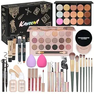 KAVCENT Makeup Kit Makeup Sets for Teens Makeup kits for Women Teenagers Make up Eyeshadow Palette Foundation Concealer Lipgloss Loose Powder Makeup Kit for Women Full Kit