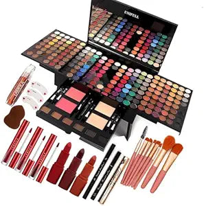 UNIFULL 190 Colors Makeup Pallet,Professional Makeup Kit for Women Full Kit,All in One Makeup Sets for Women&Beginner,include Eyeshadow,Lipstick,Compact Powder,Eyeliner,Concealer(004-Black)