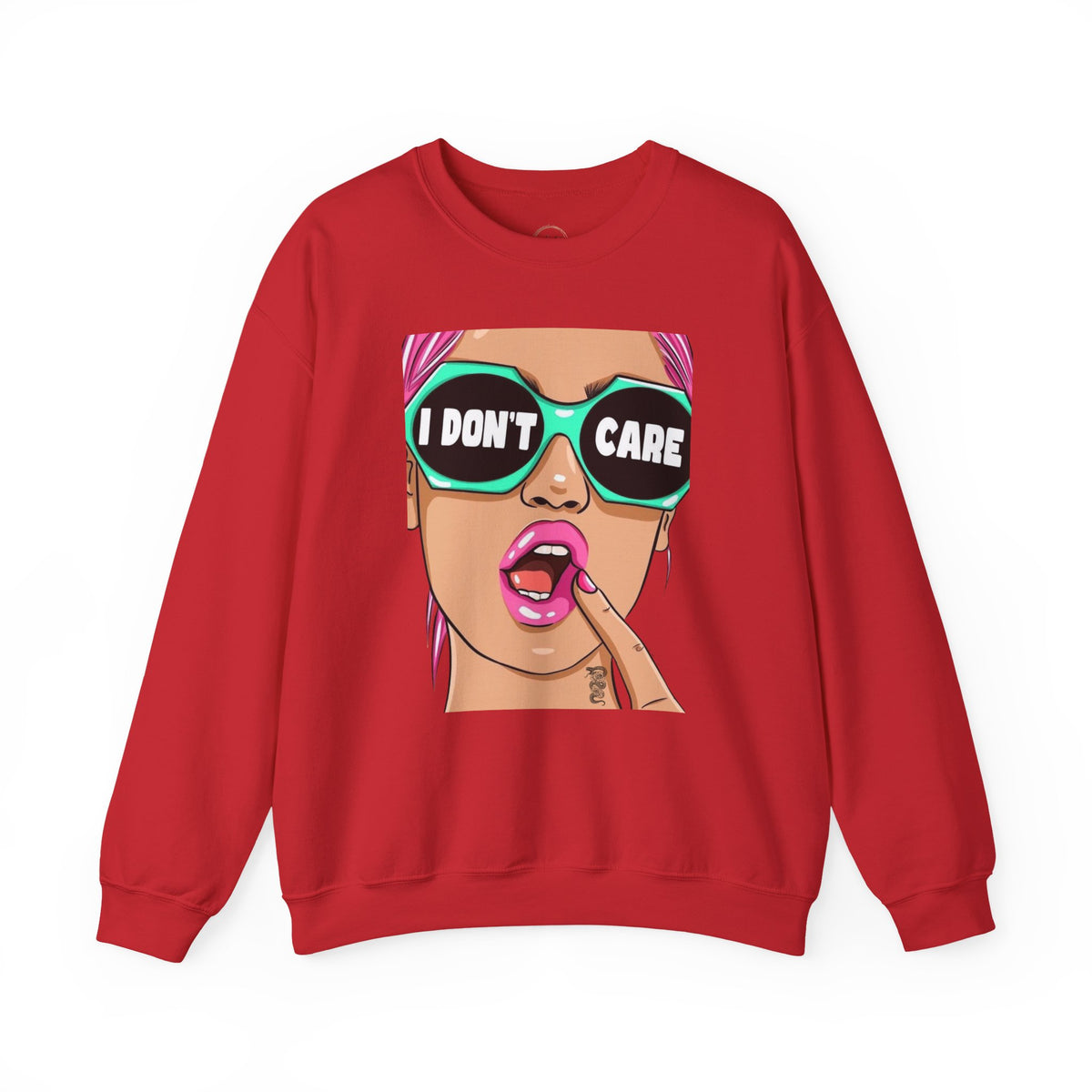 “I Don’t Care” Pop Art Crewneck Sweatshirt