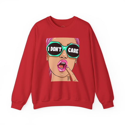 “I Don’t Care” Pop Art Crewneck Sweatshirt