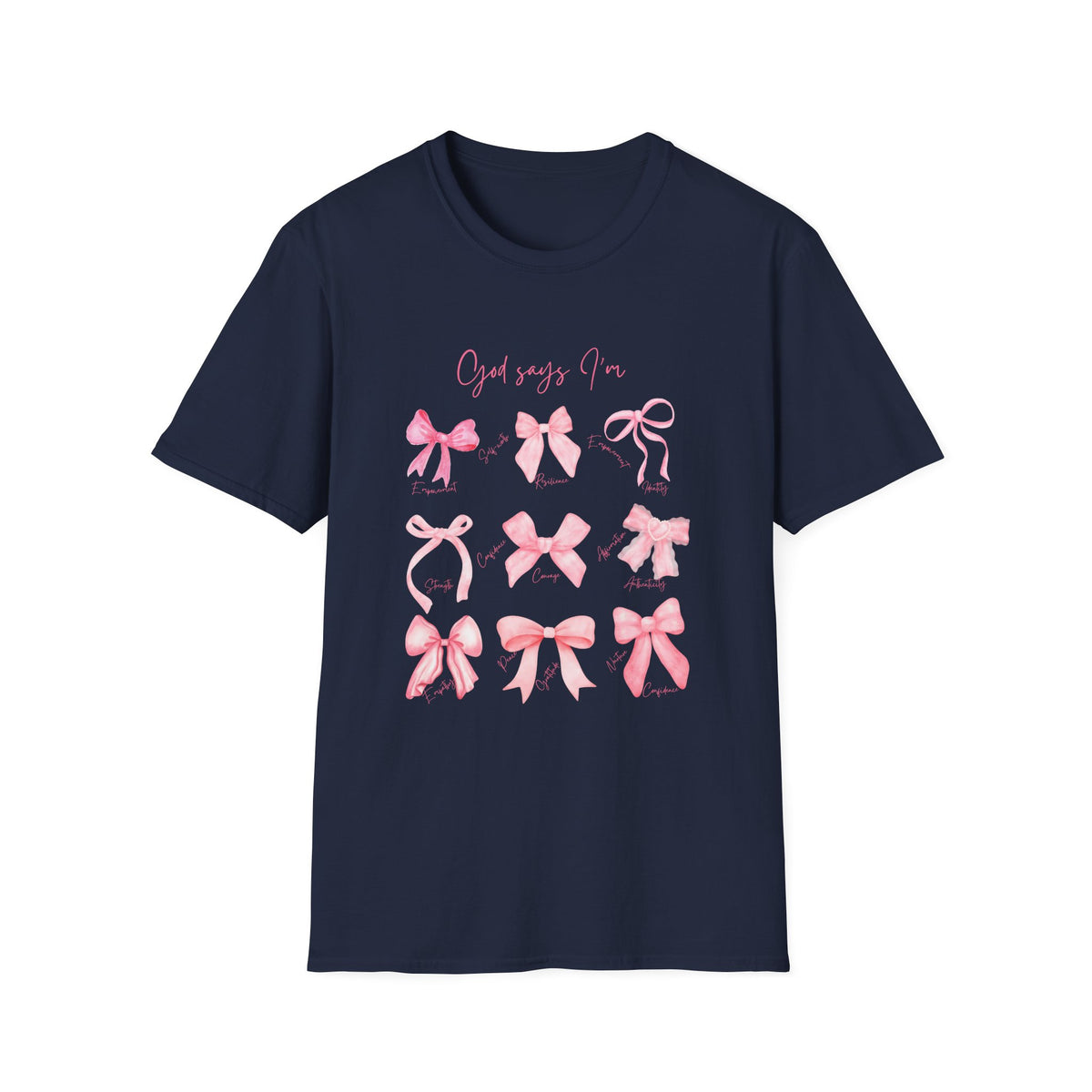 Bow Unisex Softstyle T-Shirt - Elegant Bow Design, Cute Tee for Men and Women, Stylish Shirt for Casual Wear, Gift for Fashion Lovers,