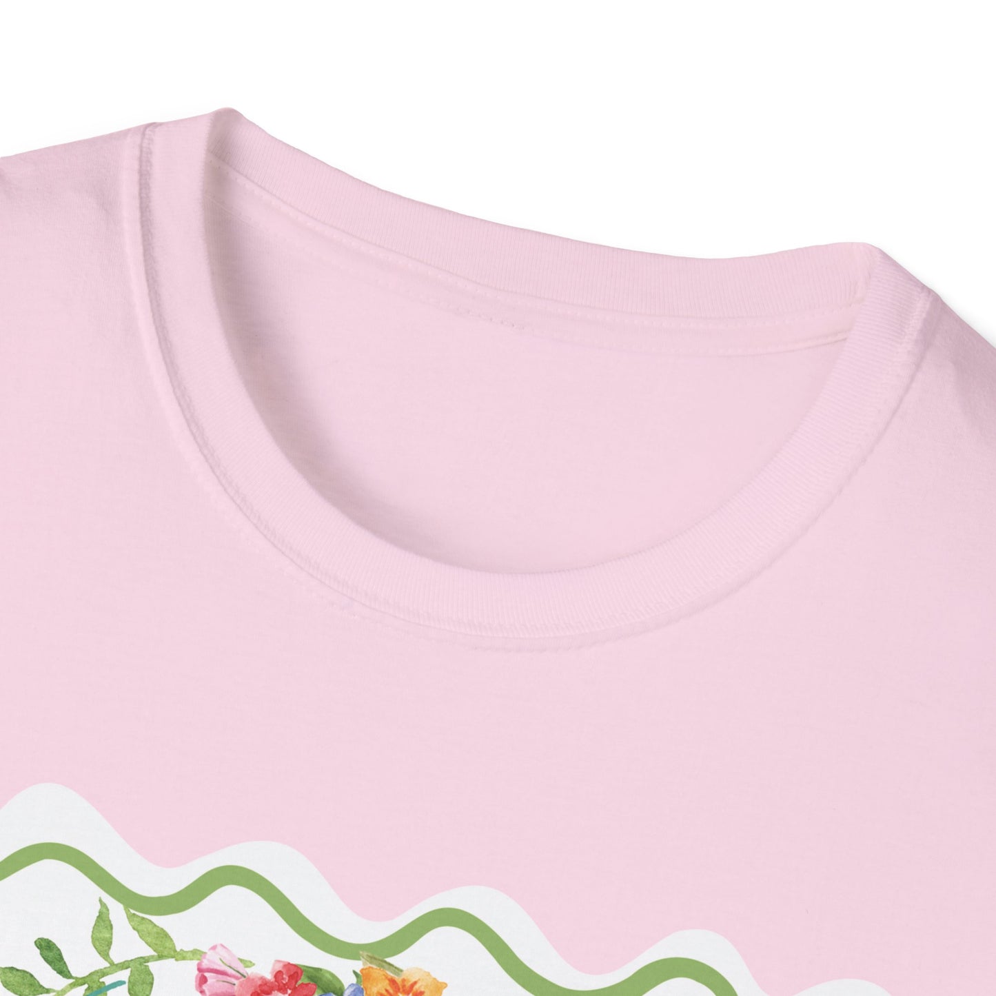 Florals and Good Vibes Unisex Softstyle T-Shirt, Casual Tee, Flower Shirt, Positive Vibes, Gift for Her, Summer Fashion