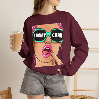“I Don’t Care” Pop Art Crewneck Sweatshirt