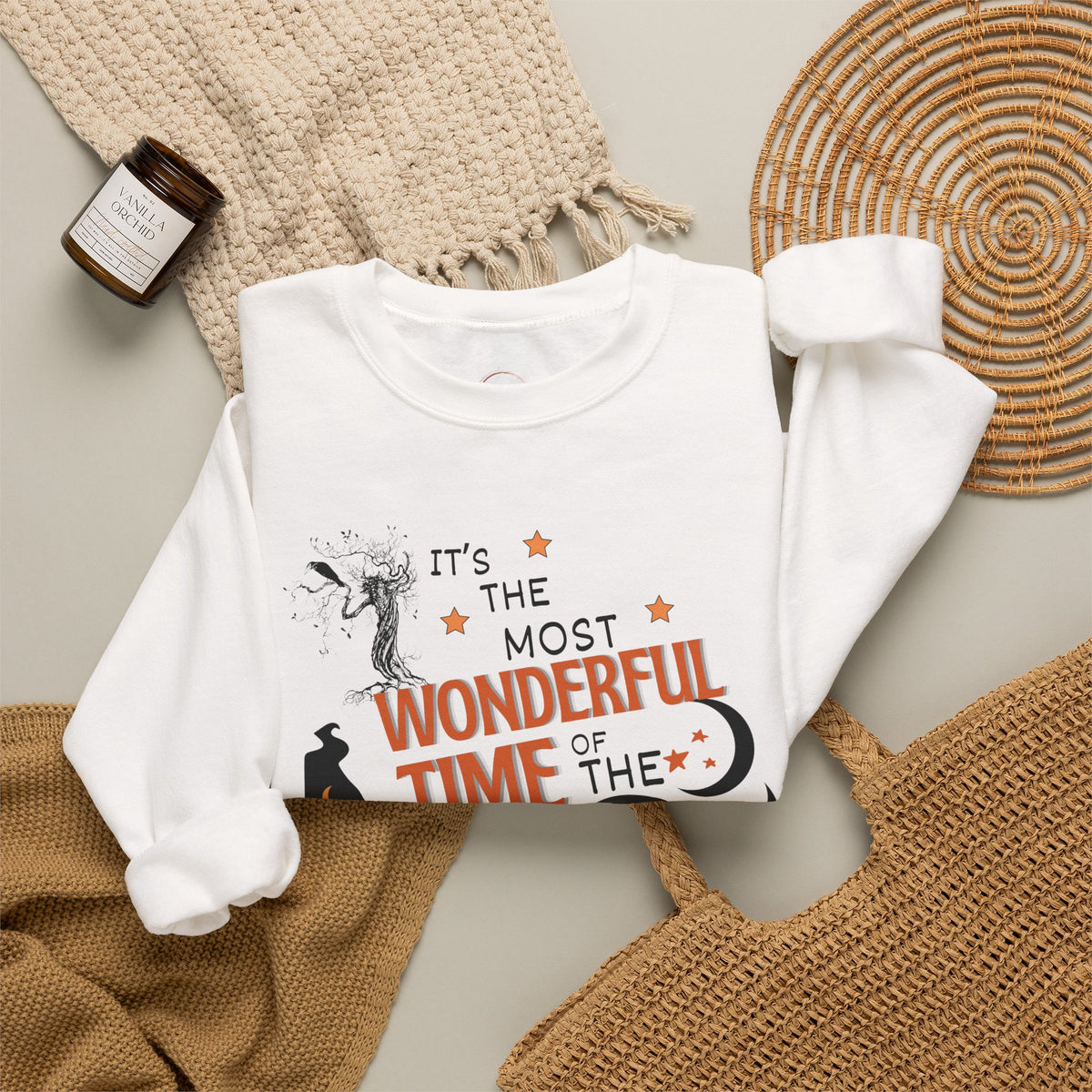 Halloween Sweatshirt — "It's the Most Wonderful Time of the Year" Cozy Crewneck