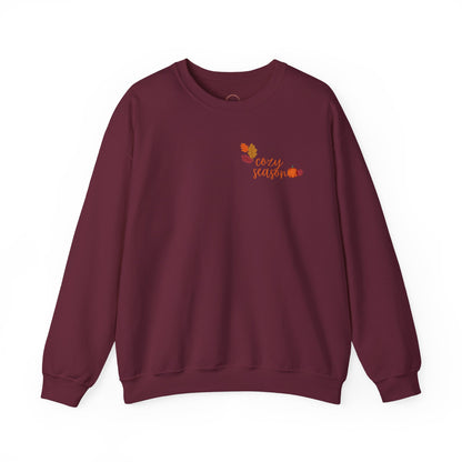 Crewneck Sweatshirt — Cozy Season Fall Leaves "Cozy Season" Design