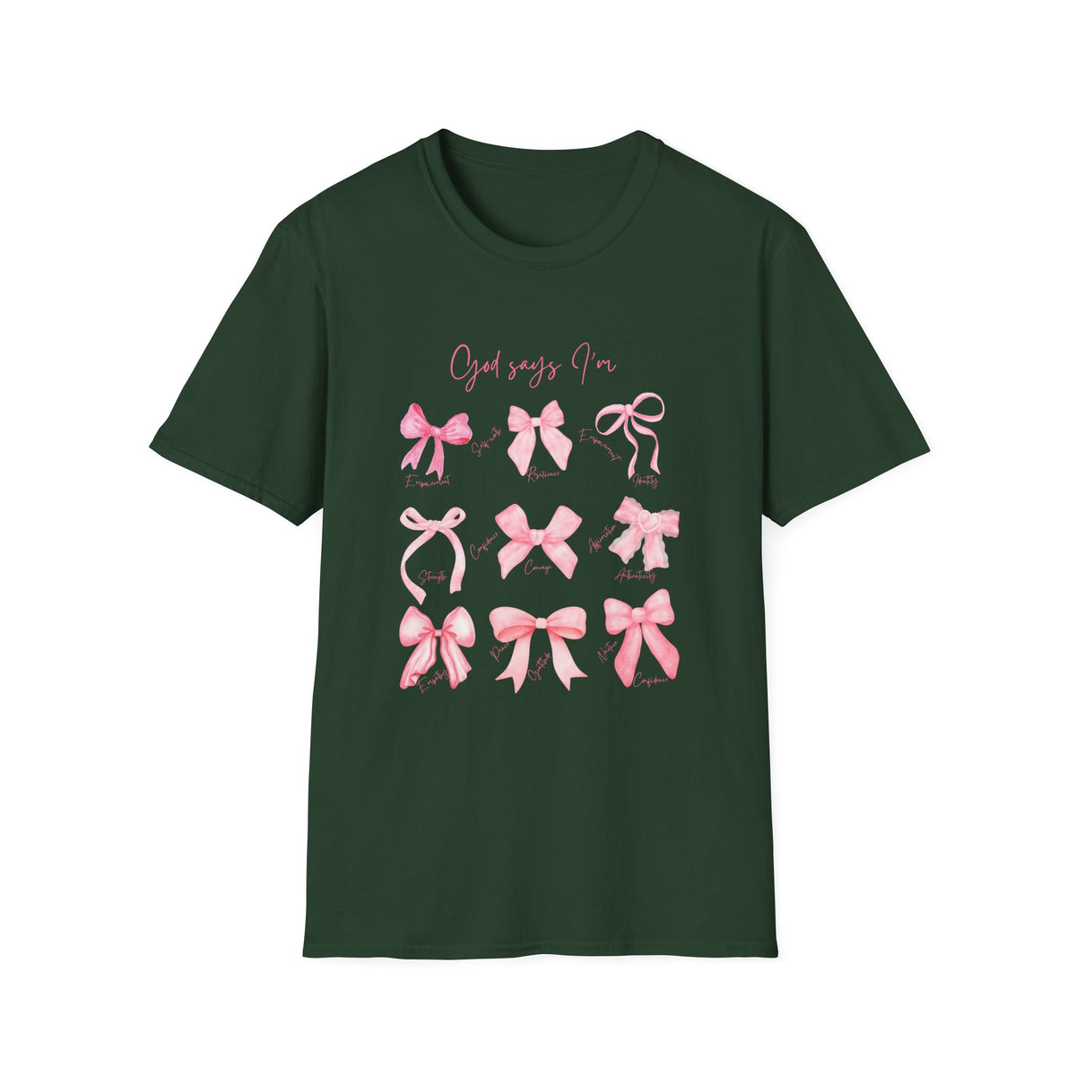 Bow Unisex Softstyle T-Shirt - Elegant Bow Design, Cute Tee for Men and Women, Stylish Shirt for Casual Wear, Gift for Fashion Lovers,