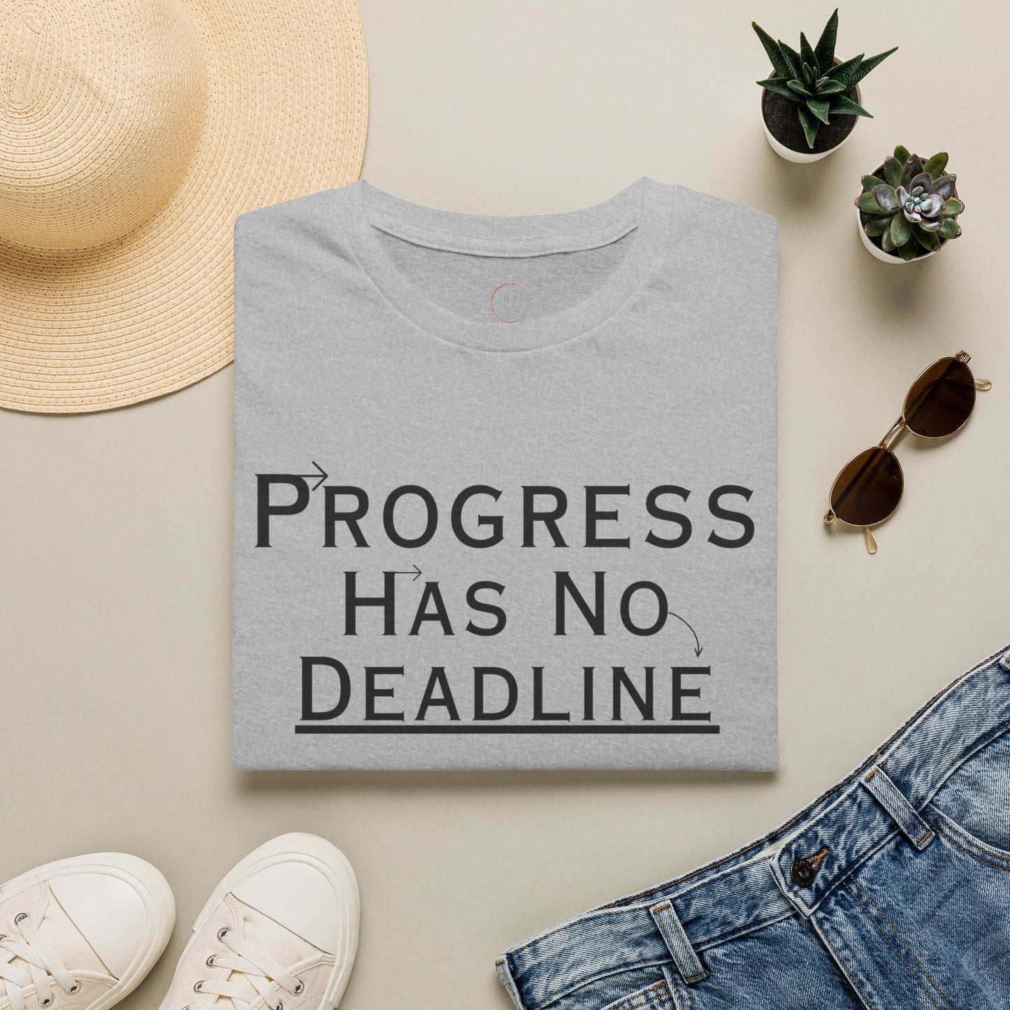 Progress Has No Deadline T-Shirt — Motivational Relaxed Tee