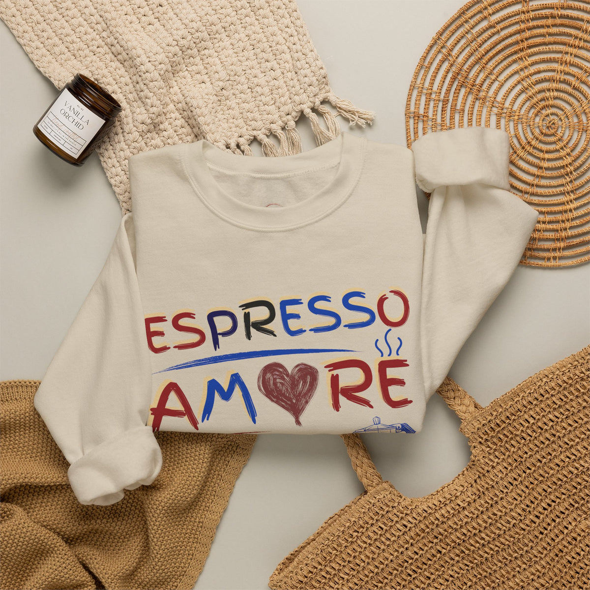 Espresso Amore Italia Crewneck Sweatshirt – Italian Coffee Lover Pullover