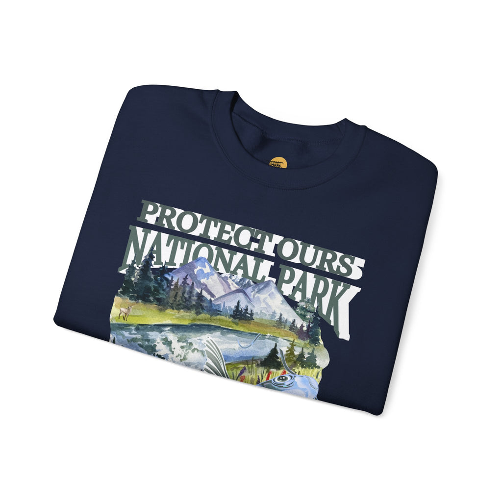 Nature Lover's Crewneck Sweatshirt - Protect Our National Park, Gift for Hikers, Eco-Friendly Apparel, Outdoor Adventure Clothing