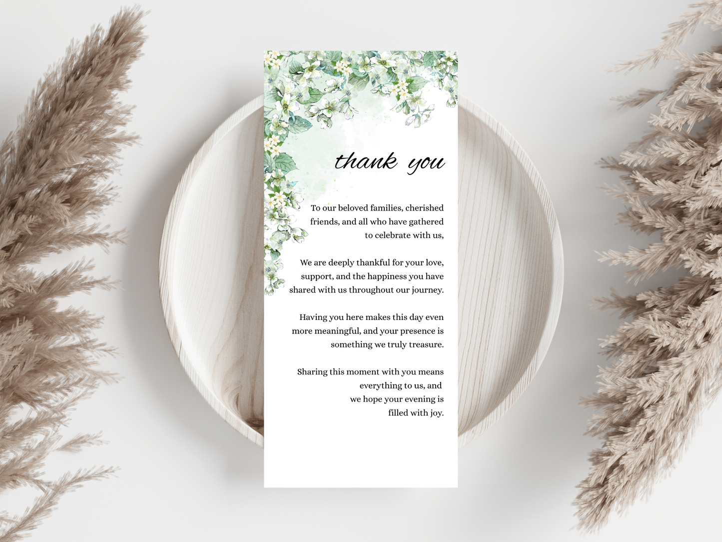 Wedding Thank you Card, Menu Card, Table Card. WI332
