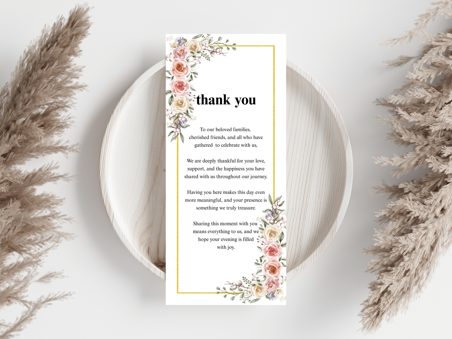 Wedding Thank you Card, Menu Card, Table Card. WI352