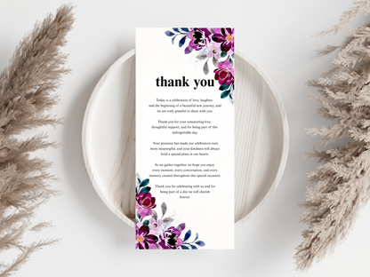 Luxury Wedding Menu Card, Table, Thank you, Editable Canva Template, Instant Download MTC410