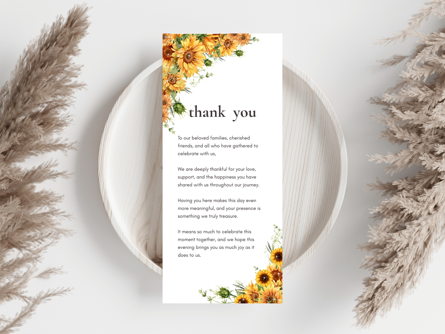 Wedding Thank you Card, Menu Card, Table Card. WI319