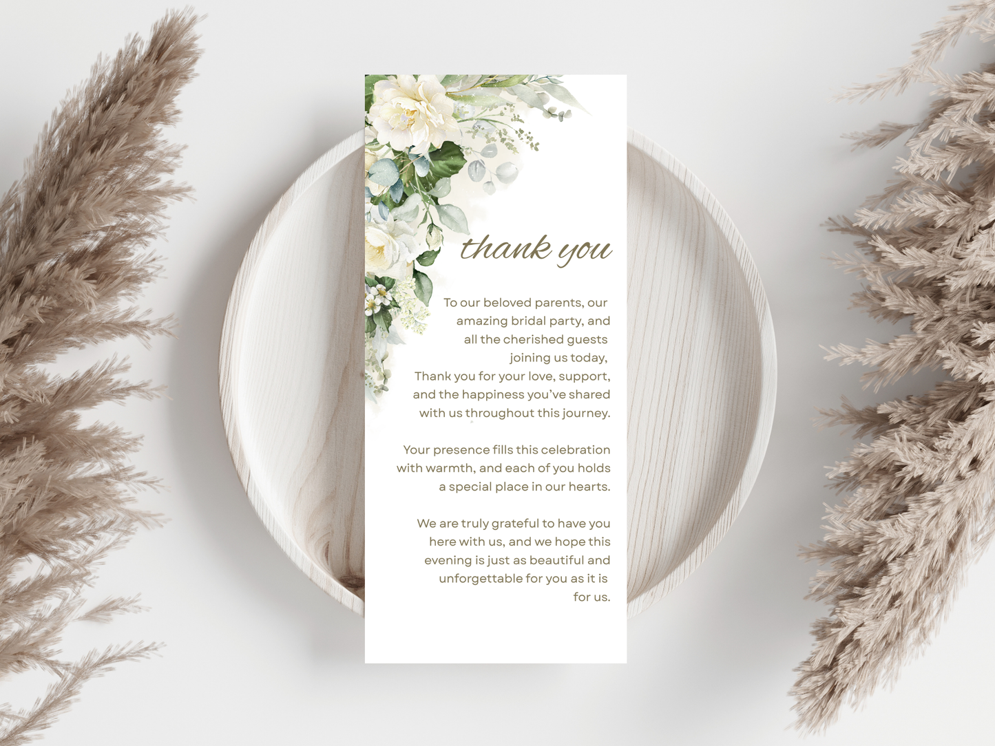 Wedding Thank you Card, Menu Card, Table Card. WI309