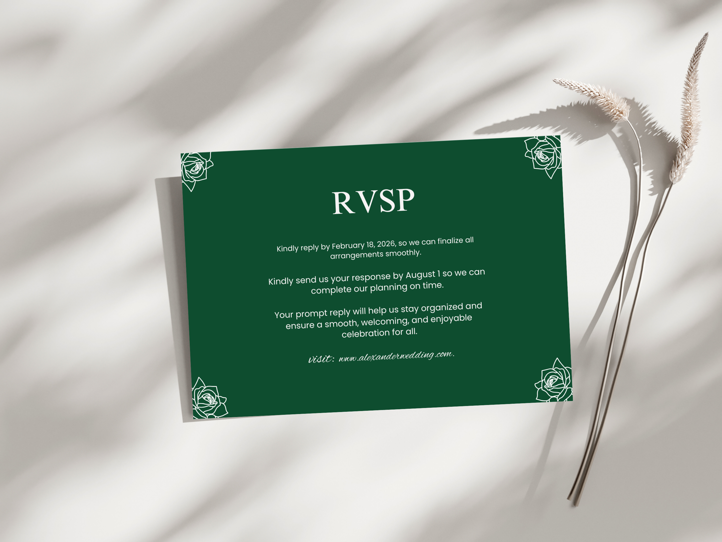 Wedding Invitation Set, RSVP, Wedding Invitation, Details, Editable, Template, WI253