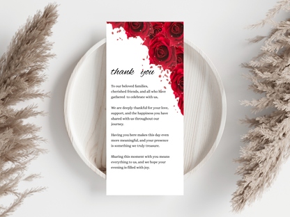 Wedding Thank you Card, Menu Card, Table Card. WI336