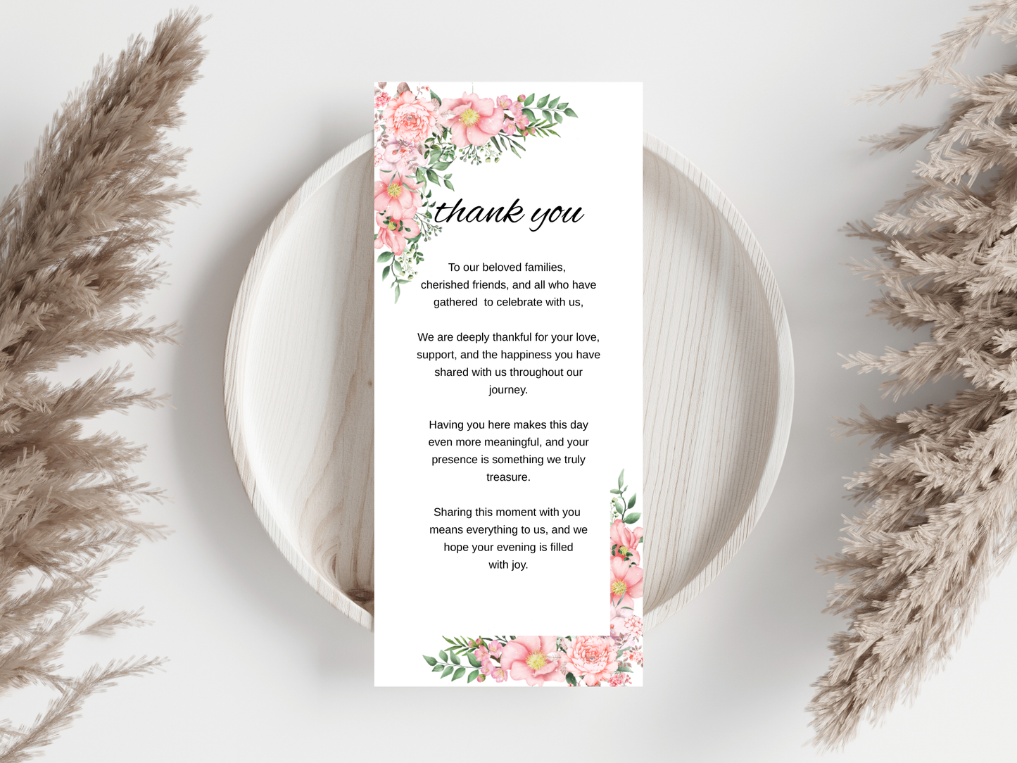 Wedding Thank you Card, Menu Card, Table Card. WI354