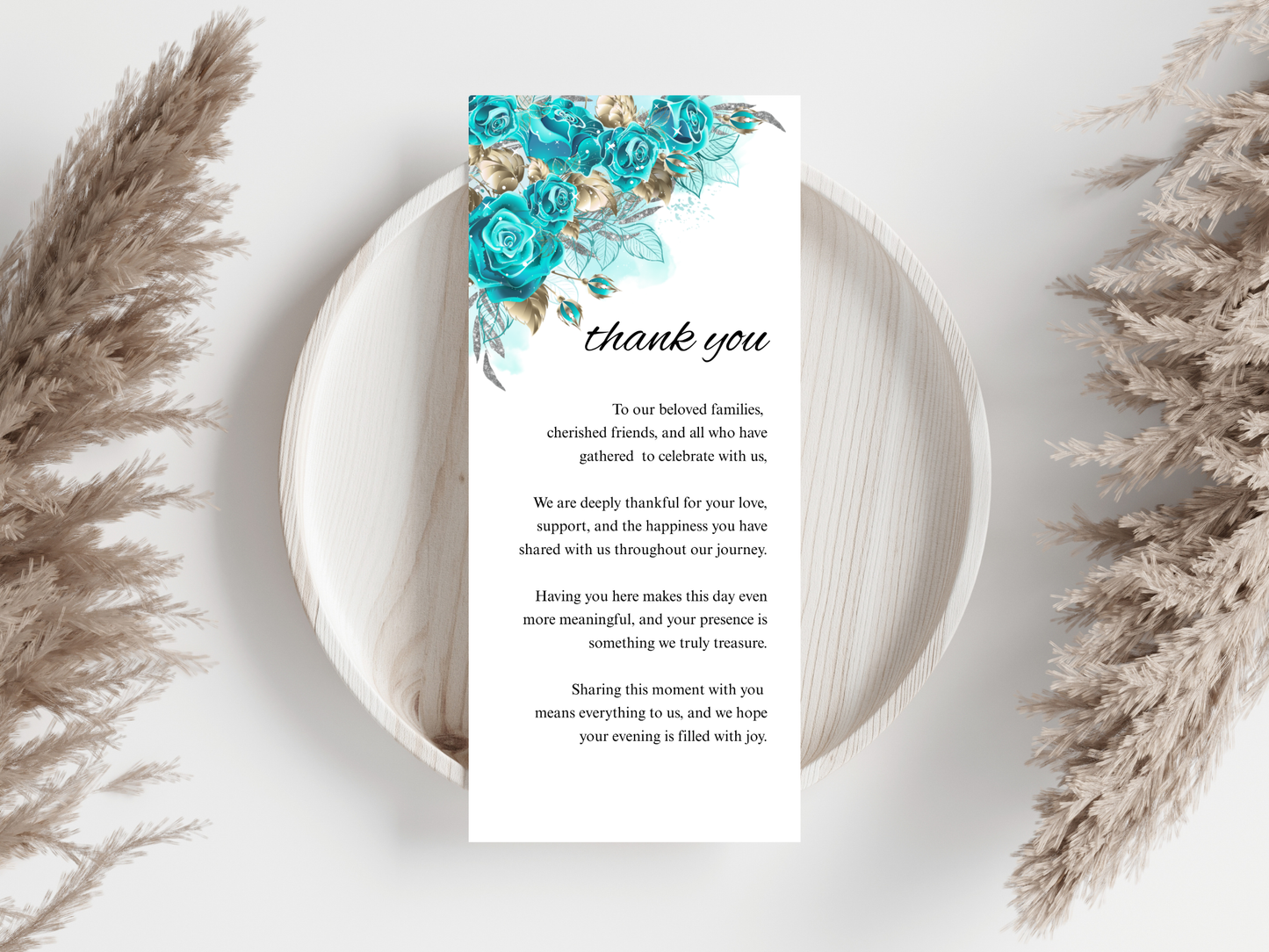 Wedding Thank you Card, Menu Card, Table Card. WI342