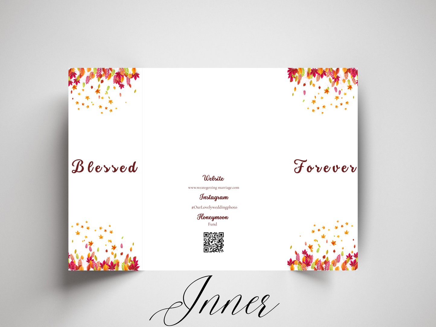 Editable Gatefold Wedding Invitation Template | Floral Wedding Itinerary & Details Card | Elegant Canva Invitation | Printable Wedding Suite. WI183