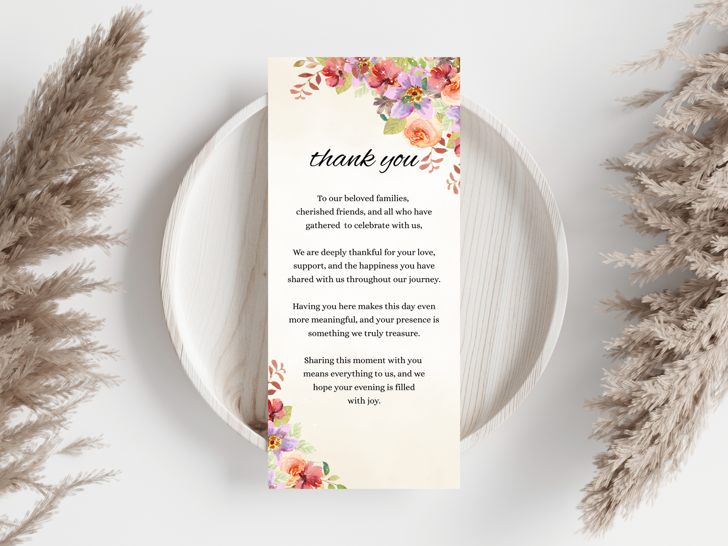 Wedding Thank you Card, Menu Card, Table Card. WI353